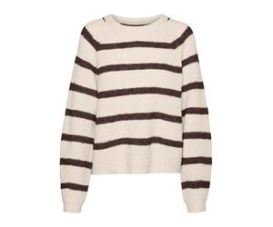 VERO MODA Vmasta LS O-Neck Jersey Ga Noos Suéter, Abedul/Rayas: salobre, M para Mujer