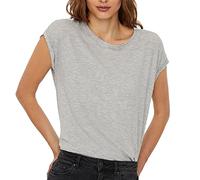 Vero Moda Vmava Plain SS Top Ga Noos Camiseta, Gris (Light Grey Melange), M para Mujer