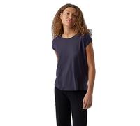VERO MODA Vmava Plain SS Top Gajrs Noos, Camiseta Mujer, Azul Oscuro, L