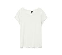 VERO MODA Vmava Plain SS Top Gajrs Noos, Camiseta Mujer, Blanco Nieve, L