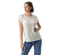 VERO MODA Vmava Plain SS Top Gajrs Noos, Camiseta Mujer, Blanco Nieve, M