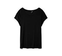 VERO MODA Vmava Plain SS Top Gajrs Noos, Camiseta Mujer, Negro, S