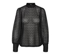 VERO MODA Vmbecca-Top de Encaje de Cuello Alto Blusa de Manga Larga, Negro, XL Mujeres