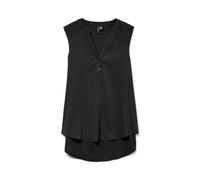 VERO MODA Vmbella SL V-Neck Top WVN Ga Noos, Negro, S