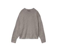 VERO MODA Vmboom Ga Noos-Sudadera con Cuello Redondo Jersey de Punto, Moon Rock/Detail:Melange, L para Mujer