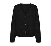 Vero Moda Vmboom LS Cárdigan con Botones y Cuello en V para Mujer, Color Negro, M, Negro, M