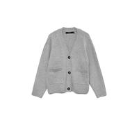 VERO MODA VMBOOM LS Cuello en V Button Cardigan GA Noos, Gris Claro, S
