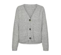 VERO MODA VMBOOM LS Cuello en V Button Cardigan GA Noos, Gris Claro, XL
