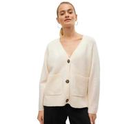 Vero Moda Vmboom LS Ga Noos - Suéter Tipo cárdigan con Cuello en V y Botones para Mujer, Abedul. Detalles: Melange, M