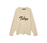 VERO MODA Vmboom LS O-Neck Text Pullover Noos Jersey, Silver Mink, M para Mujer
