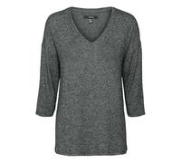 VERO MODA Vmbrianna 3/4 V-Neck Pullover Boo Rep Jersey de Punto, Balsam Green/Detail:w. Black Melange, XS para Mujer