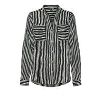 VERO MODA Vmbumpy L S Camiseta New Wvn Ga Noos Blusa de Manga Larga, Negro/Rayas: Mara, XS para Mujer