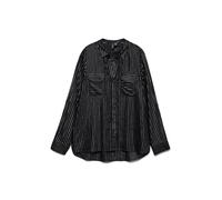 VERO MODA VMBUMPY LS Camiseta Lurex WVN GA Noos, Negro/Rayas: Plateado lúrex, L