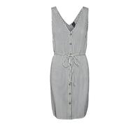 VERO MODA Vmbumpy SL Short Dress Wvn Noos Vestido, Blanco Nieve/Rayas: India Ink, S para Mujer