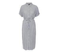 VERO MODA Vmbumpy SS Noos-Camiseta de Manga Corta Vestido, Blanco Nieve/Rayas: India Ink, M para Mujer