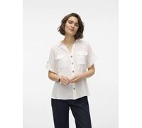 VERO MODA Vmbumpy S/S Camiseta Wvn Ga Noos Blusa de Manga Corta, Blanco, M para Mujer