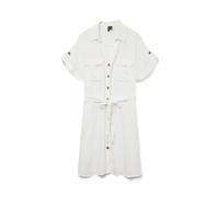 VERO MODA Vmbumpy SS Short Shirt Dress WVN Ga Noos, Snow White, Medium, Blanco Nieve., M