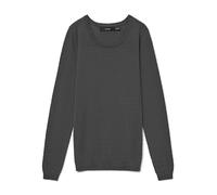 VERO MODA Vmcare Structure LS O-Neck Blouse Noos, suéter Mujer, Gris (Dark Grey Melange), 42 (Talla del Fabricante: Small)