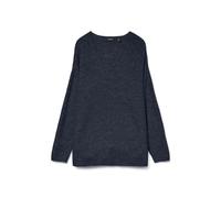 Vero Moda VMCREWLEFILE LS V-Neck Blouse Noos Camiseta sin Mangas, Detalles: Azul Marino Blazer, L para Mujer