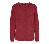 VERO MODA Vmcrewlefile LS V-Neck Blouse Noos, Karanda Red, XS Mujeres
