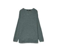 Vero Moda Vmcrewlefile Ls V-neck Blouse Noos Suéter, Balsam Green/Detail:melange, L Mujer