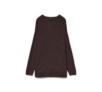 Vero Moda Vmcrewlefile Ls V-neck Blouse Noos Suéter, Pastel de Chocolate/Detalle: Mezcla, XL Mujer