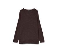 Vero Moda Vmcrewlefile Ls V-neck Blouse Noos Suéter, Pastel de Chocolate/Detalle: Mezcla, XL Mujer