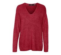Vero Moda Vmcrewlefile Ls V-neck Blouse Noos Suéter, Salsa/Detalle: Mezcla, S Mujer