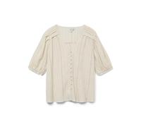 VERO MODA Neck Shirt Vmdahlia Wvn Btq-Camiseta de Cuello en V S/S, Piedra Pumice, M Mujeres