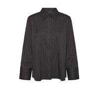 VERO MODA Vmdania Stripe LS Shirt Wvn Ga Blusa de Manga Larga, Gris Oscuro Jaspeado/Rayas: Blanco Nieve, XS Mujeres