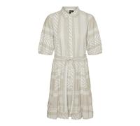 VERO MODA Vmdicthe Wvn Ga-Vestido Corto de Volumen 2/4 Keid, Silver Lining/AOP:Ibiza Snow White, XS para Mujer