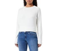 VERO MODA Vmdoffy LS - Jersey de Cuello Redondo para Mujer, Blanco Nieve/Detalle: Melange, M