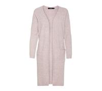 VERO MODA Vmdoffy LS Long Open Cardigan Noos Chaqueta Punto, Rosa (Woodrosemelange), 40 (Talla del Fabricante: Medium) para Mujer