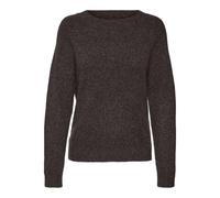 Vero Moda VMDOFFY LS O-Cuello Blouse GA Noos 10201022, Tarta de Chocolate/Detalle: W. Black Melange, XL