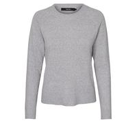 VERO MODA Vmdoffy LS O-Neck Blouse Noos, Blusa Mujer, Gris (Light Grey Melange Light Melange), 38 (Talla del Fabricante: Small)