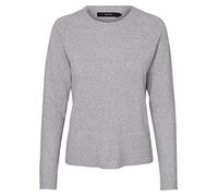 VERO MODA Vmdoffy LS O-Neck Blouse Noos, Blusa Mujer, Gris (Light Grey Melange Light Melange), 42 (Talla del Fabricante: Large)