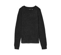 VERO MODA Vmdoffy LS O-Neck Blouse Noos, Blusa Mujer, Negro (Black Detail: Melange), 36 (Talla del Fabricante: X-Small)
