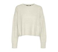 VERO MODA Vmdoffy LS O-Neck Boxy Blouse Noos Ptt Jersey de Punto, Birch/Detalle: w. Melange, M Pequeño para Mujer
