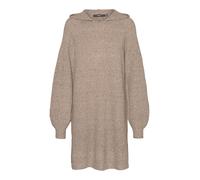 VERO MODA Vmdoffy Sudadera con Capucha LS Short Dress Ga Noos Vestido, Tinta Sepia/Detalle: Mezcla, XS para Mujer