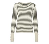 VERO MODA Vmdory LS O-Neck Button Jersey Ga Noos Jersey de Punto, Abedul/Rayas: Negro, M