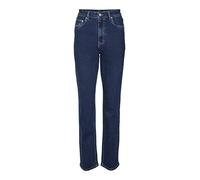 VERO MODA Vmdrew HR Straight Jeans Gu3130 Ga Noos, Dark Azul Denim, 27W / 32L para Mujer