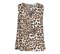 VERO MODA Vmeasy Joy S/L V-Cuello Top Wvn Ga, Tan/AOP: Leo, Mujer