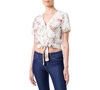 VERO MODA Vmeasy Joy S/S Tie Shirt Wvn Ga Top, Abeduro/AOP: vicka, S Mujeres
