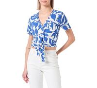 VERO MODA Vmeasy Joy S/S WVN Ga Top - Camiseta para Mujer, Blanco/AOP: Alisa Mazarine Blue, L