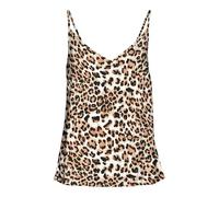 VERO MODA Vmeasy Joy V-Neck Singlet WVN Ga Top, Tan/AOP: Leo, XS