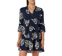 VERO MODA Vmeasy Joy Wvn Ga-Vestido Corto 3/4 Verano, Azul, L para Mujer