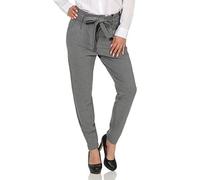 VERO MODA Vmeva Hr Loose Paperbag Pant Noos Ki, Pantalones Mujer, Gris (Medium Grey Melange), W31/L30 (Talla del fabricante: Large)
