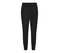 Vero Moda VMEVA MW Loose String Pant GA Noos, Pantalones Mujer, Black/Stripes:Snow White Pinstripe,
