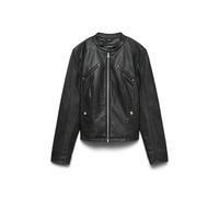 VERO MODA VMFAVODONA - Chaqueta de piel sintética para mujer, de entretiempo, con revestimiento de poliuretano, Negro, S