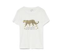 VERO MODA Vmfeo S/S O-Neck Camiseta JRS Btq Ga, Blanco Nieve., S